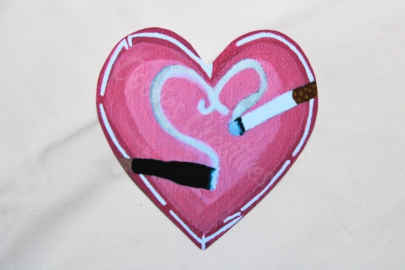 heart shaped cigarettes Smoke Heart Sticker