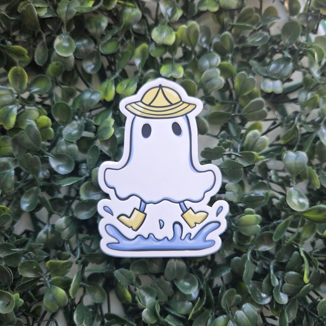 Silly Ghost Vinyl Sticker | Waterproof Rain Boots & Hat Decal - Etsy