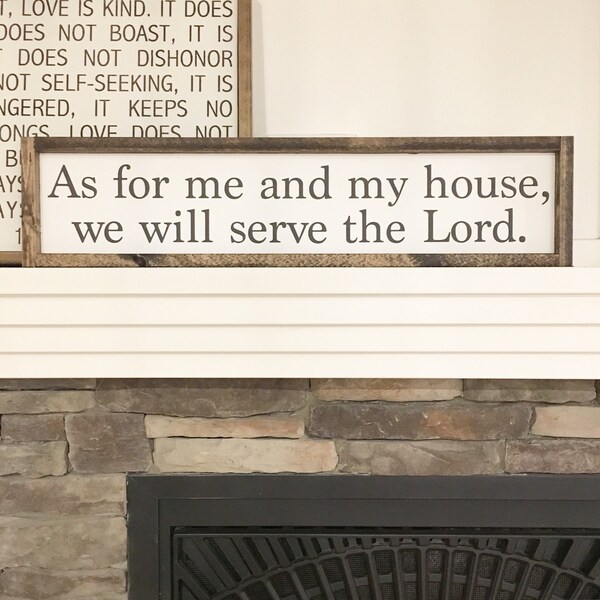 Ready to ship * As for me and my house | Joshua 24:15 wood sign | approx. 30" x 7"