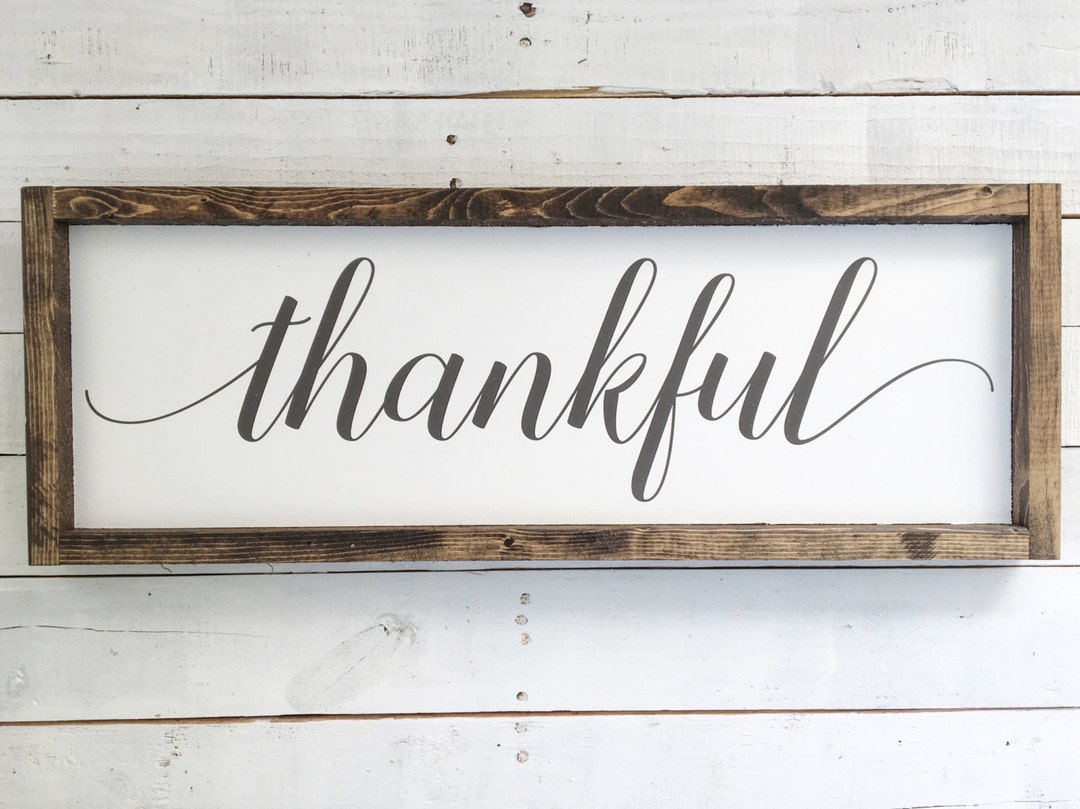 Thankful Wood Sign, Wood Sign, Painted Wood Sign, Farmhouse Style ...