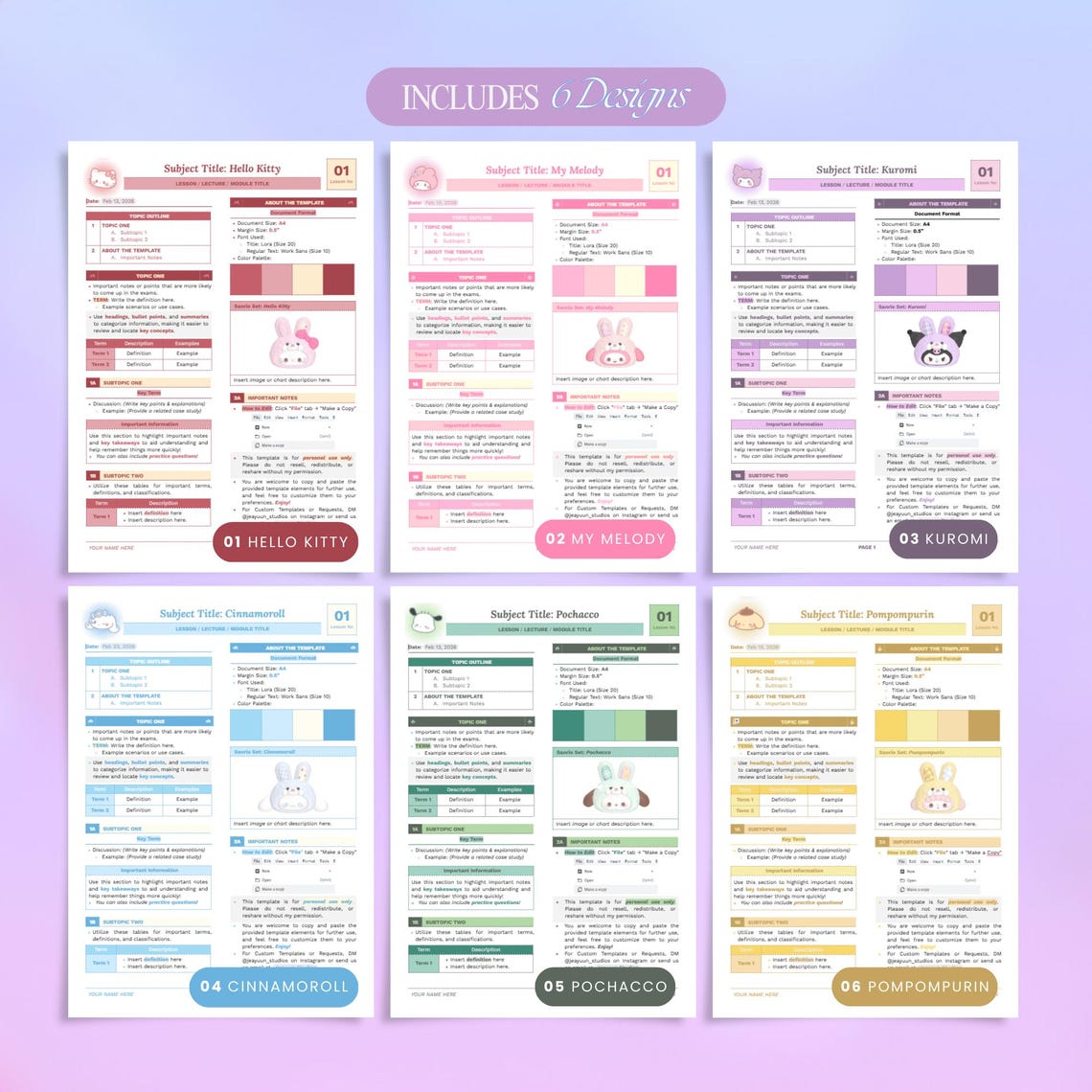 Notes Reviewer Pdf Kawaii Study Notes & Reviewer Templates Bundle (pastel) | Editable ...