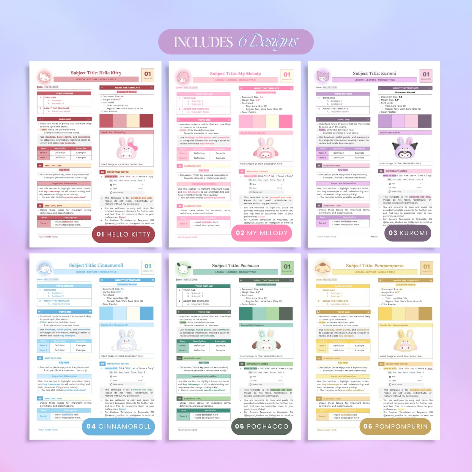 Note Taking Reviewer Kawaii Study Notes & Reviewer Templates Bundle (pastel) | Editable ...