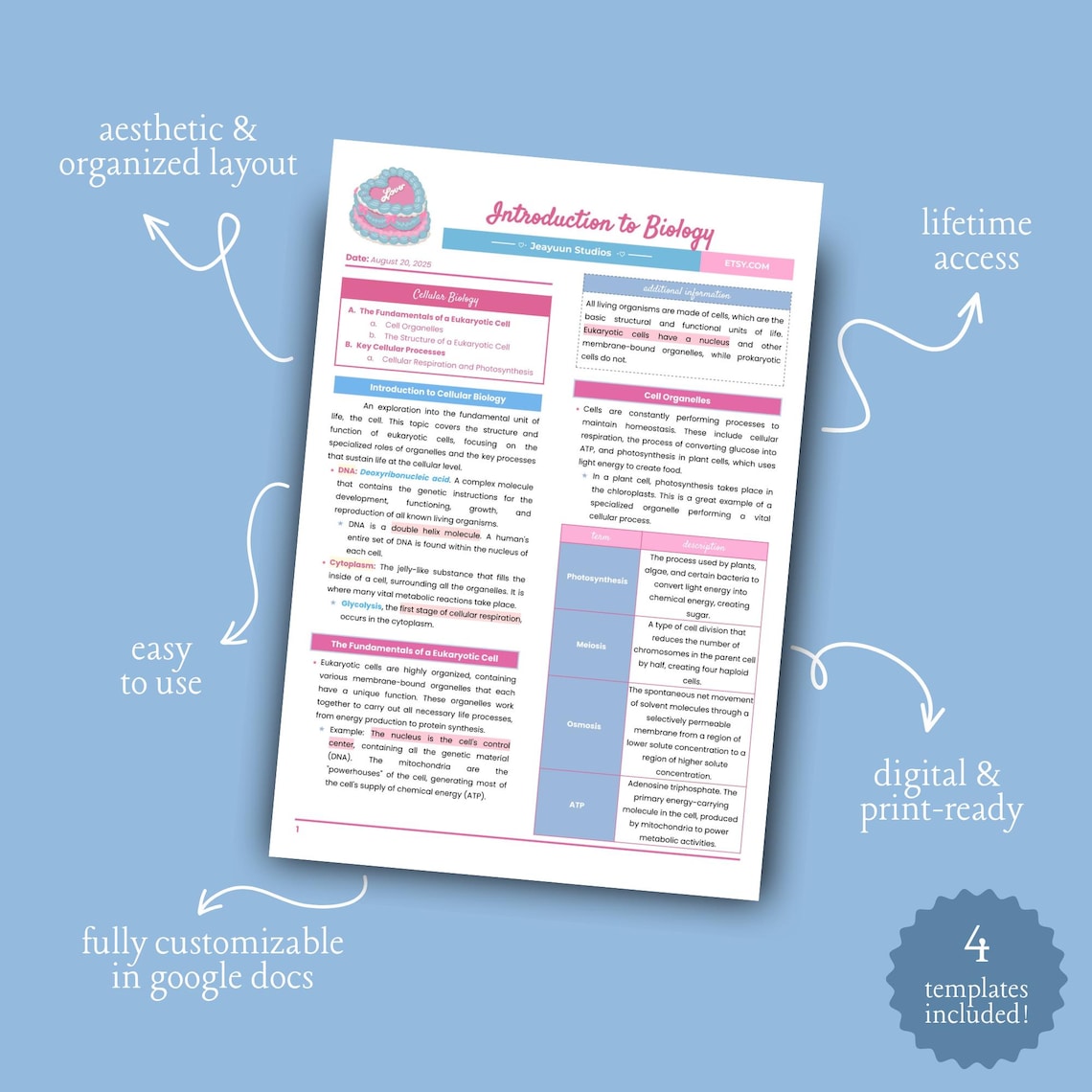 Notes Reviewer Pdf Printable Study Notes & Reviewer Template (pink) | Editable Google Docs ...