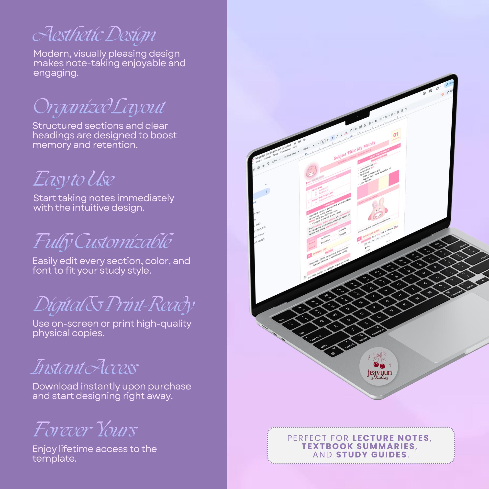 Notes Reviewer Pdf Kawaii Study Notes & Reviewer Templates Bundle (pastel) | Editable ...