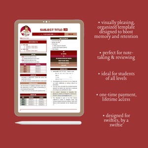 Printable Study Notes & Reviewer Template (red) | Editable Google Docs ...