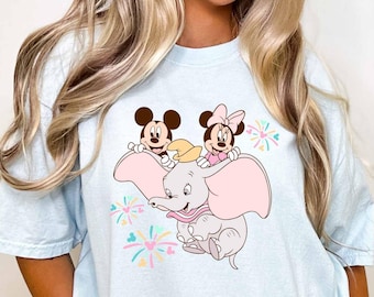 Mickey Minnie Dumbo Ride Shirt Mickey Minnie Flying Elephant Tee Disneyland Matching Family Shirt Comfort ColorsFlying Elephant Disney Tee