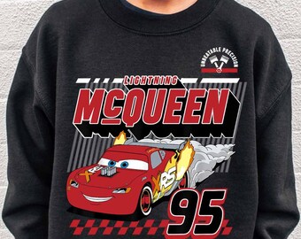 Sudadera de Disney Cars Rayo McQueen, camiseta de Cars 95, camiseta retro de McQueen, camiseta de Pixar Cars, camiseta de Rayo McQueen para el viaje a Disneyland.