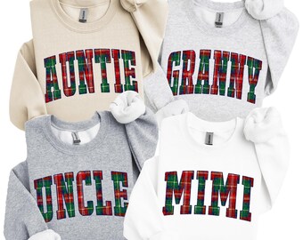 Sudaderas familiares navideñas Sudaderas navideñas personalizadas Suéter navideño a cuadros Suéteres navideños Sudadera a juego para niños Camisa para bebés