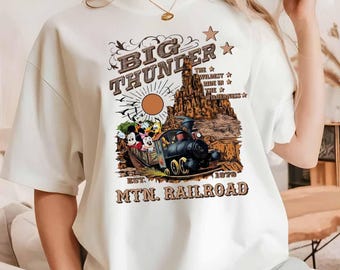 Camiseta retro Disney Big Thunder Mountain Railroad, camiseta gráfica Disney World Ride, camiseta vintage Wildest Ride Park, atuendo de parque temático Disney