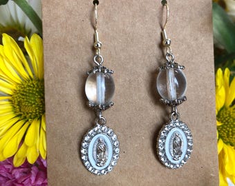 Our Lady of Guadalupe Dangle Earrings: Handmade Catholic Jewelry