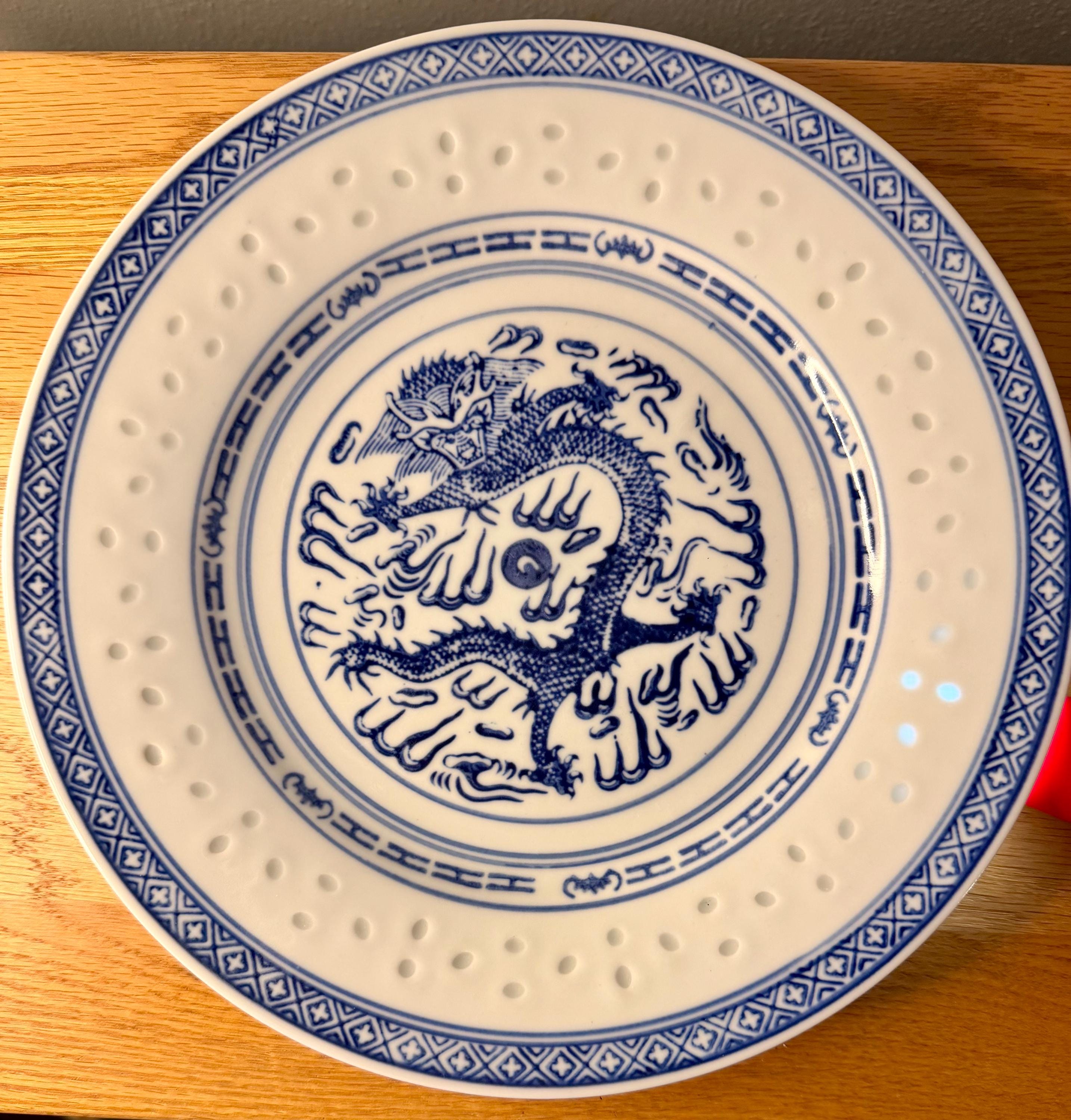 Vintage Blue Dragon Asian Plates - Etsy