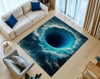 Alfombra 3D Ocean Vortex: Alfombra de suelo con ilusión moderna