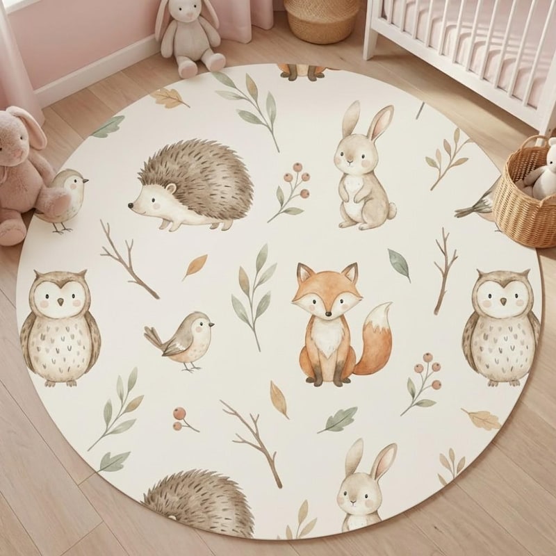 Round Crochet Rug Pattern Woodland Critter Rugs - Etsy