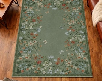 Tapete Floral Verde: Tapete Estilo Vintage de Jardim Botânico