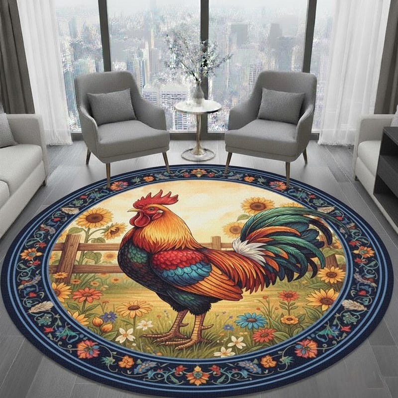 Rooster Rug Rooster Rugs - Etsy