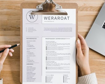 Editable Resume Template Canva | Modern CV + Cover Letter (Instant Download PDF)