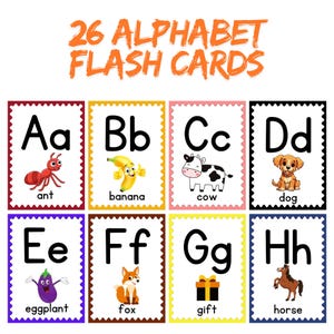 Illustrative Alphabet Flashcards: ABC Learning Cards for Toddlers (Digital Download)