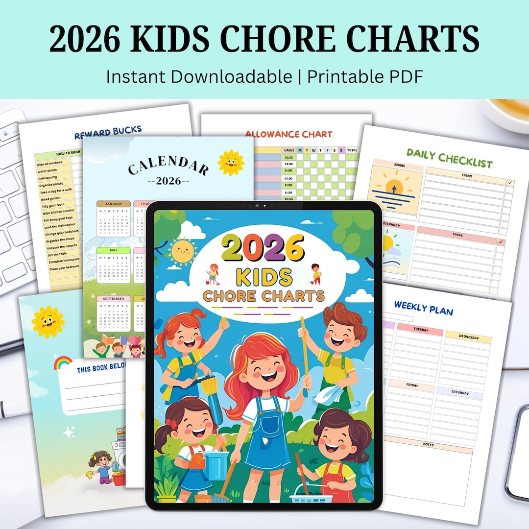Kids Chore Chart Printable | Daily Weekly Responsibility Tracker for ...