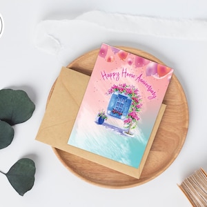 Personalized House Anniversary Card , Happy House anniversary card - happy Home anniversary , Digital Printable for Real Estate Agents