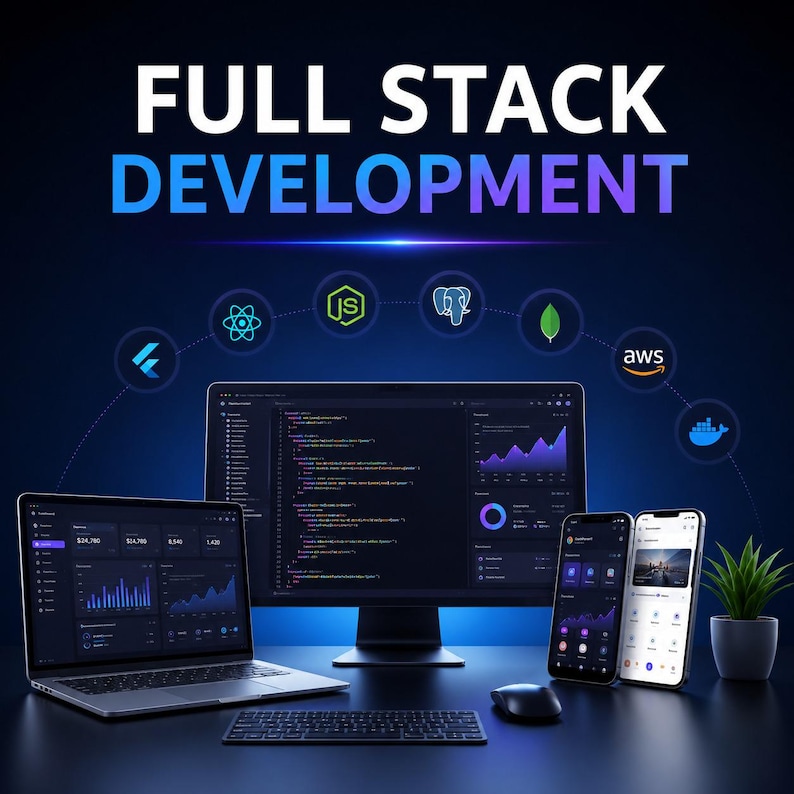 Full-stack ontwikkeling van web- en mobiele apps | Flutter, React, Node.js-service afbeelding 2
