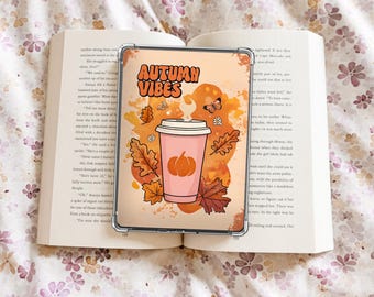 Herbst Kaffeetasse Kindle Einsatz druckbare für gemütliche saisonale ästhetische E-Reader Anpassung digitaler Download sofortiger Zugriff