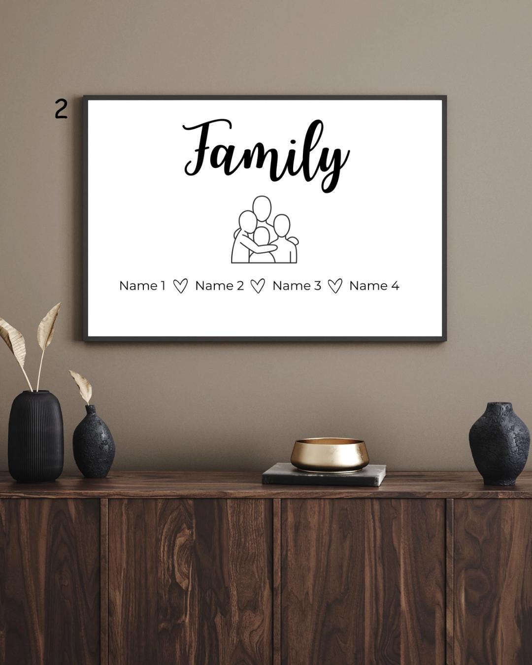 Personalized Family Poster Landscape | Family Poster With Names | A4 ...