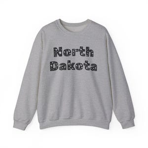 North Dakota Crewneck Sweatshirt, gift for her him, cozy, casual, unisex, ND proud