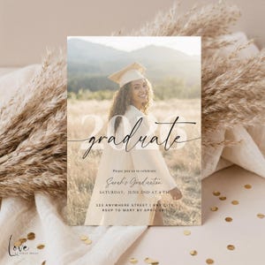 Editable Graduation Announcement, Senior Grad Party Invitation, Photo Invite (Digital Download)