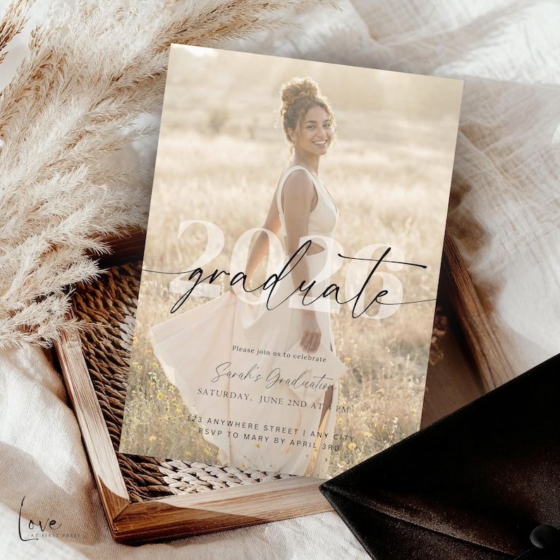 Editable Graduation Announcement, Senior Grad Party Invitation, Photo ...