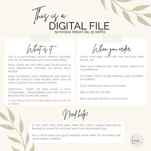 Editable Graduation Blue Bow Invitation Template, Coquette Photo Grad Announcement (Digital Download) image 8