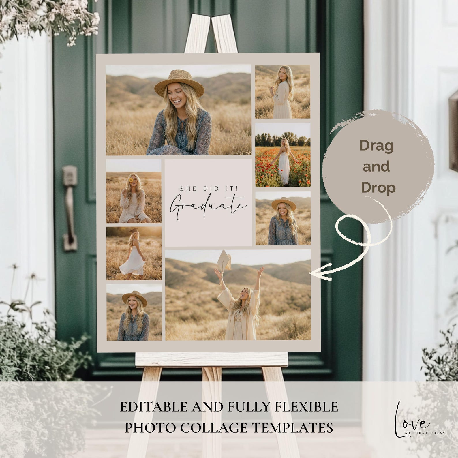 Graduation Welcome Sign Trio Set | Photo Collage Printable Display ...