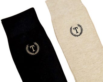 Men's Embroidered Socks:  Personalized Groomsmen Socks