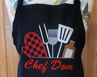 Mens Apron for Grilling - Personalized Dads Cooking Armor