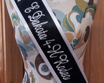 Rodeo Queen Sash, 4-H Rodeo Sash, Rodeo Event Sash, Monogrammed Sash