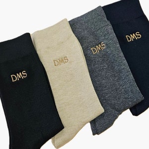 Personalized Monogrammed Men's Dress Socks: Custom Embroidered Gift
