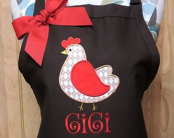 Personalized Apron, Kitchen Apron, Monogrammed Apron, Chicken Apron