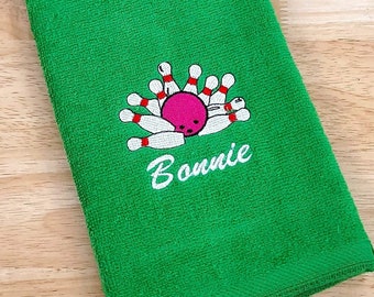 Bowling Towel, Sport Towel, Monogrammed Bowling Towel, Personalized Towel, Christmas Gift