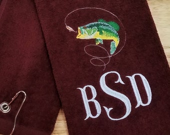 Personalized Fishing Towel, Fishing Towel, Sport Towel, Christmas Gift