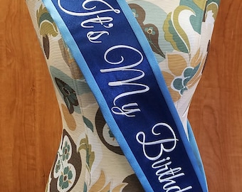 Personalized Sash, Birthday Sash, Embroidered Sash, Custom Sash, Party Favor