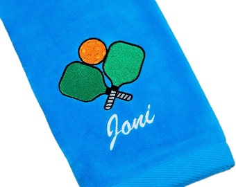 Personalized Embroidered Pickleball Towel: Monogrammed Sport Gift