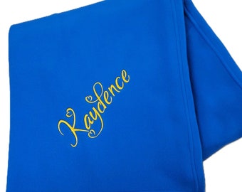 Monogram Fleece Blanket:  Custom Embroidered Throw