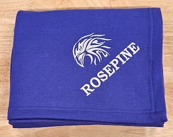 Personalized Fleece Blanket, Embroidered Sweatshirt Throw