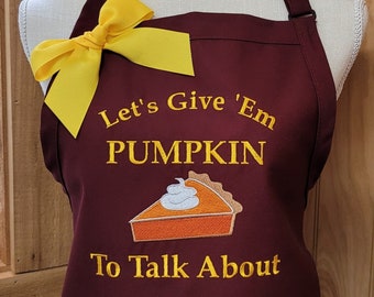 Thanksgiving Apron, Holiday Apron, Pumpkin Apron, Hostess Gift