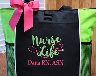 Personalized Nurse Tote Bag: Embroidered Custom Tote