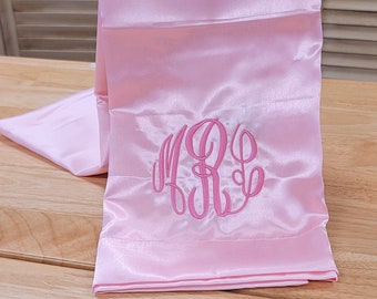 Satin Pillowcase, Personalized Pillowcase, Monogrammed Pillowcase, Graduation Gift