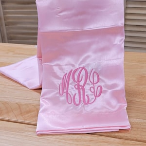 Satin Pillowcase, Personalized Pillowcase, Monogrammed Pillowcase, Graduation Gift
