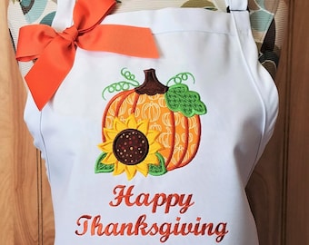 Thanksgiving Apron, Personalized Apron, Monogrammed Apron, Hostess Gift