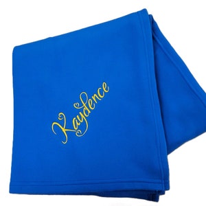 Monogram Fleece Blanket for Christmas Gifts, Embroidered Fleece Throw