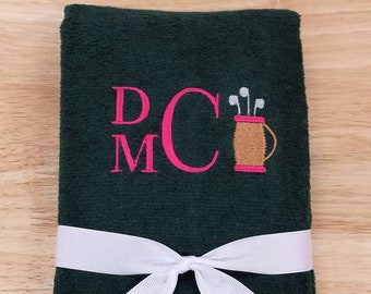 Personalized Golf Towel, Tri-Fold Golf Towel, Sports Towel,  Monogrammed Gift