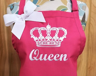 Personalized Apron, Kitchen Apron, Queen Apron, Monogrammed Apron